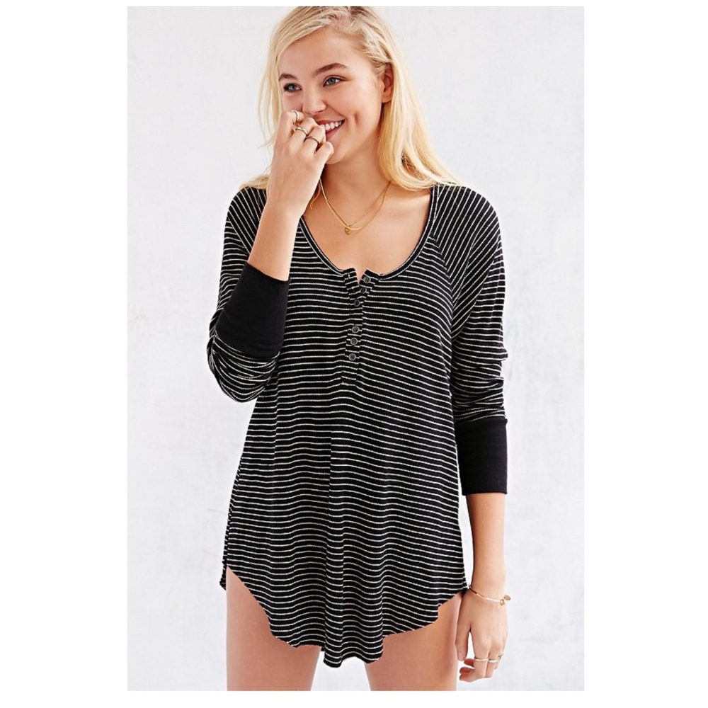Truly Madly Deeply Boyfriend Thermal Henley Shirt